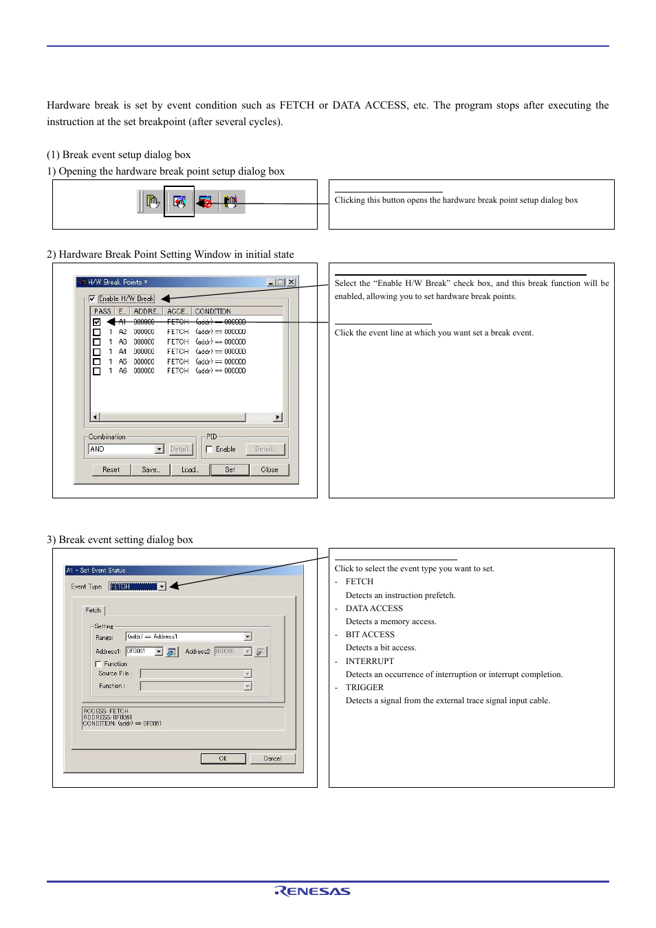 6 hardware break | Renesas Emulation Pod M306H7T3-RPD-E User Manual | Page 62 / 90