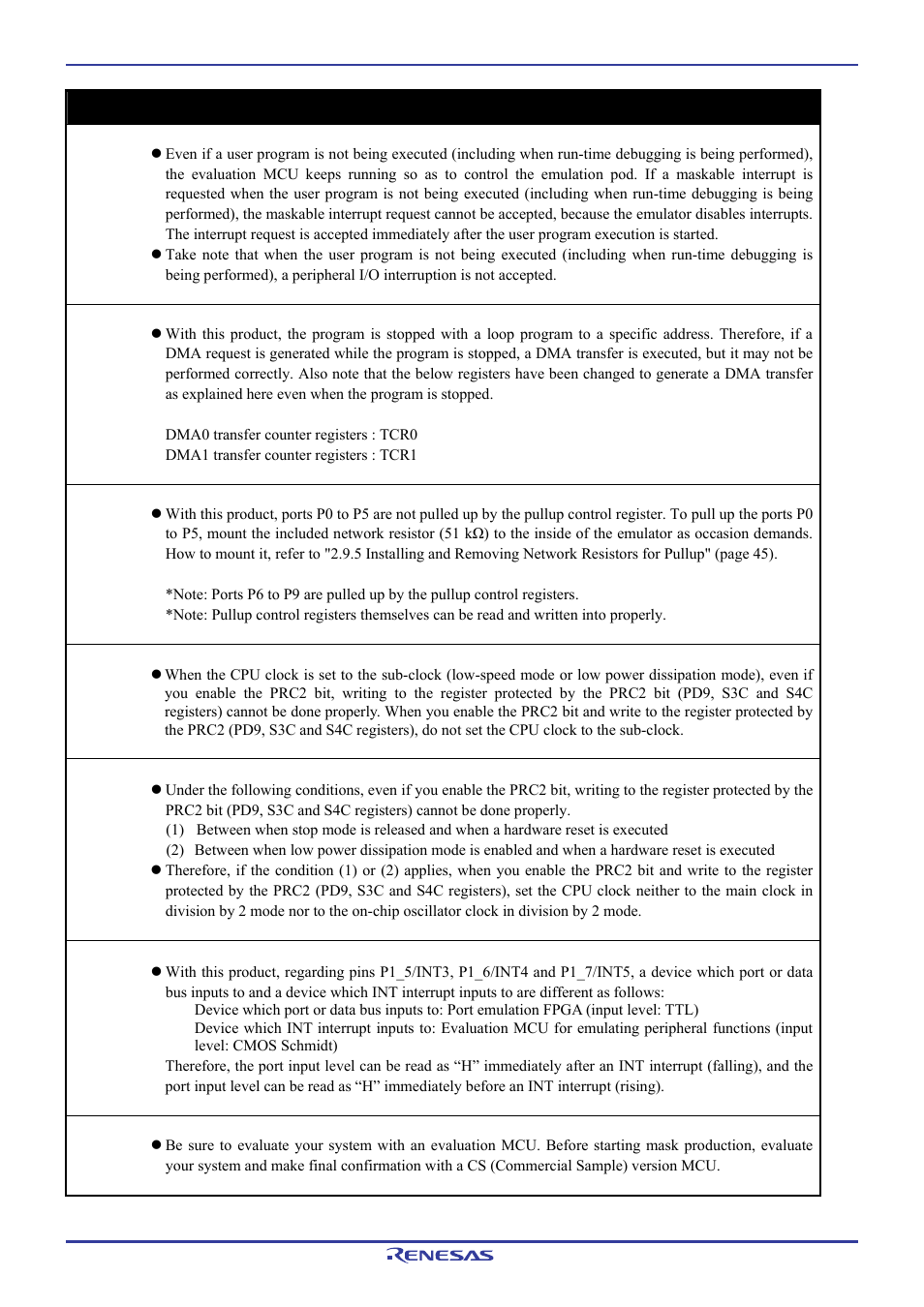 Important | Renesas Emulation Pod M306H7T3-RPD-E User Manual | Page 73 / 90