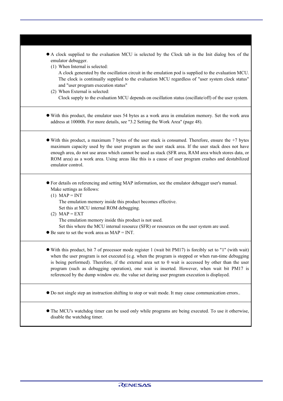 Important | Renesas Emulation Pod M306H7T3-RPD-E User Manual | Page 79 / 90