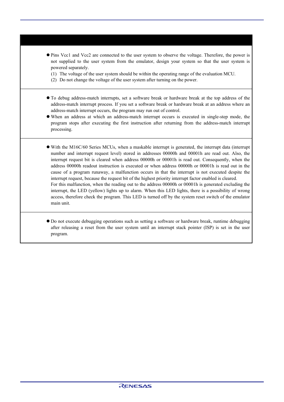 Important | Renesas Emulation Pod M306H7T3-RPD-E User Manual | Page 81 / 90