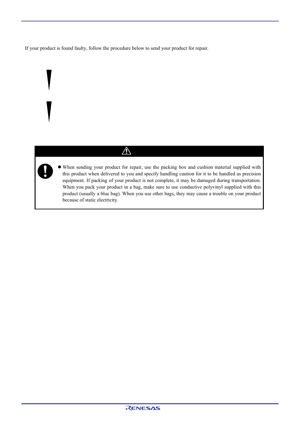5 how to make request for repair, Caution | Renesas Emulation Pod M306H7T3-RPD-E User Manual | Page 88 / 90