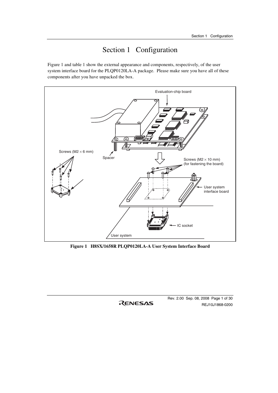 Section 1 configuration | Renesas H8SX/1658R User Manual | Page 17 / 50