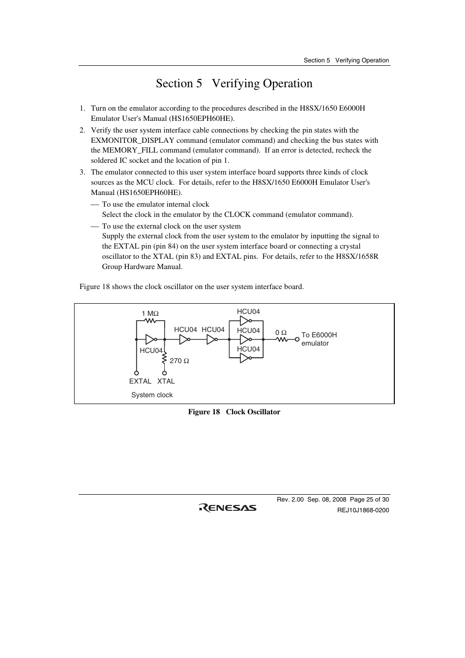 Section 5 verifying operation | Renesas H8SX/1658R User Manual | Page 41 / 50