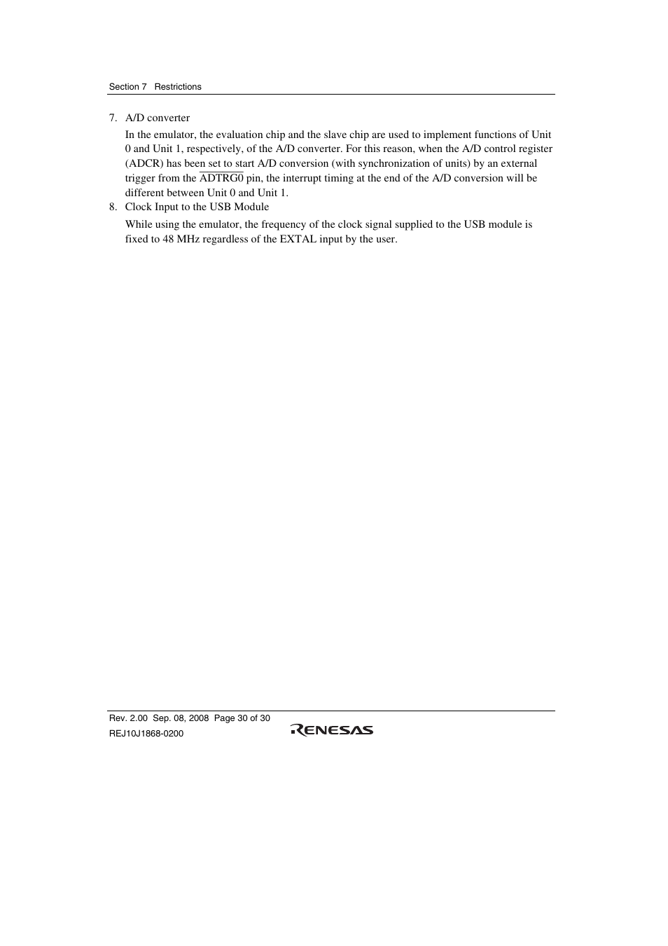 Renesas H8SX/1658R User Manual | Page 46 / 50