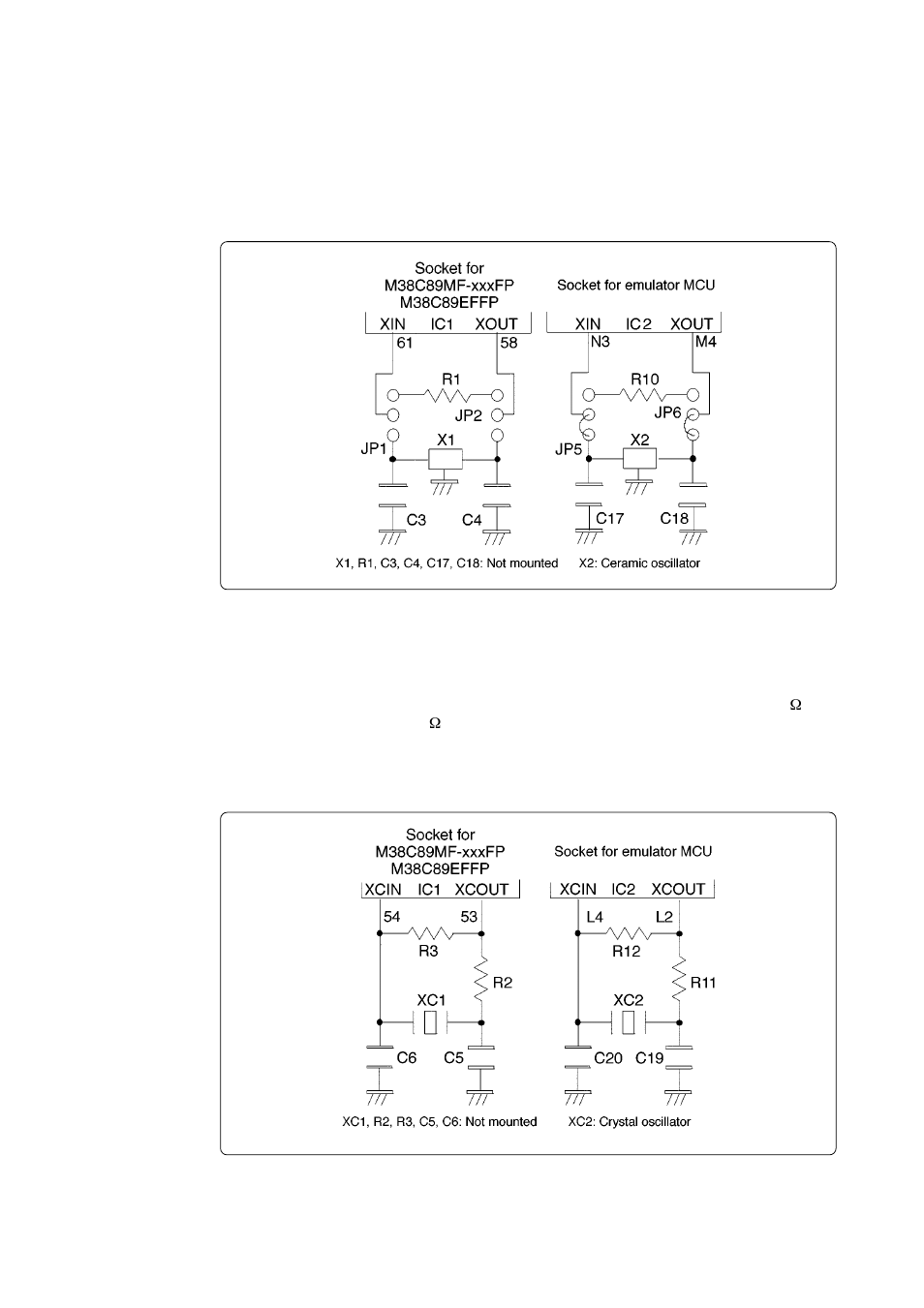 Oscillator circuit, 1 main clock generator circuit, 2 sub clock generator circuit | Renesas Single-Chip Microcomputer M38C89T-ADF User Manual | Page 11 / 16