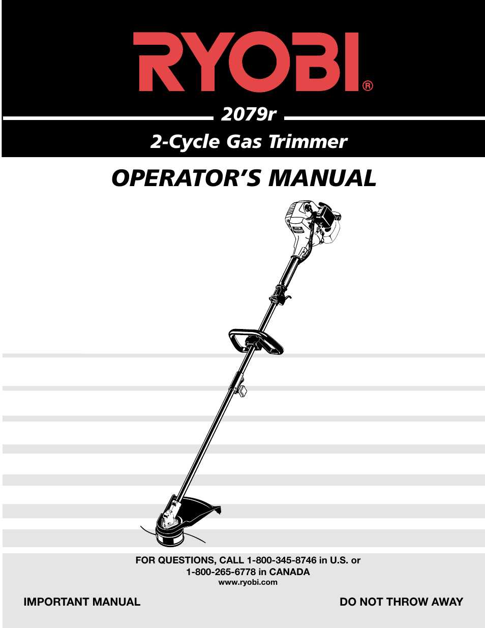 Ryobi 2079r User Manual | 24 pages