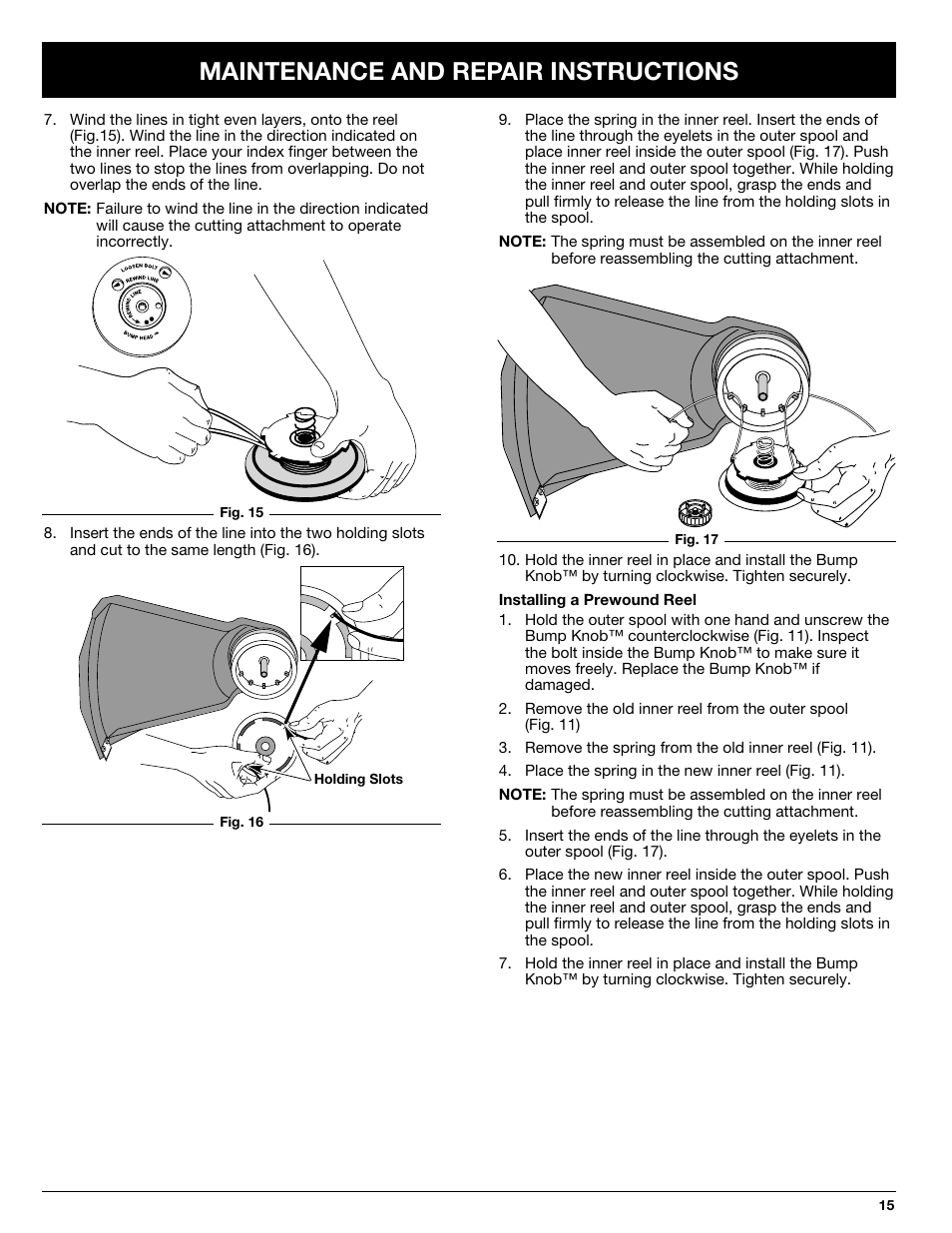 Maintenance and repair instructions | Ryobi 2079r User Manual | Page 15 / 24