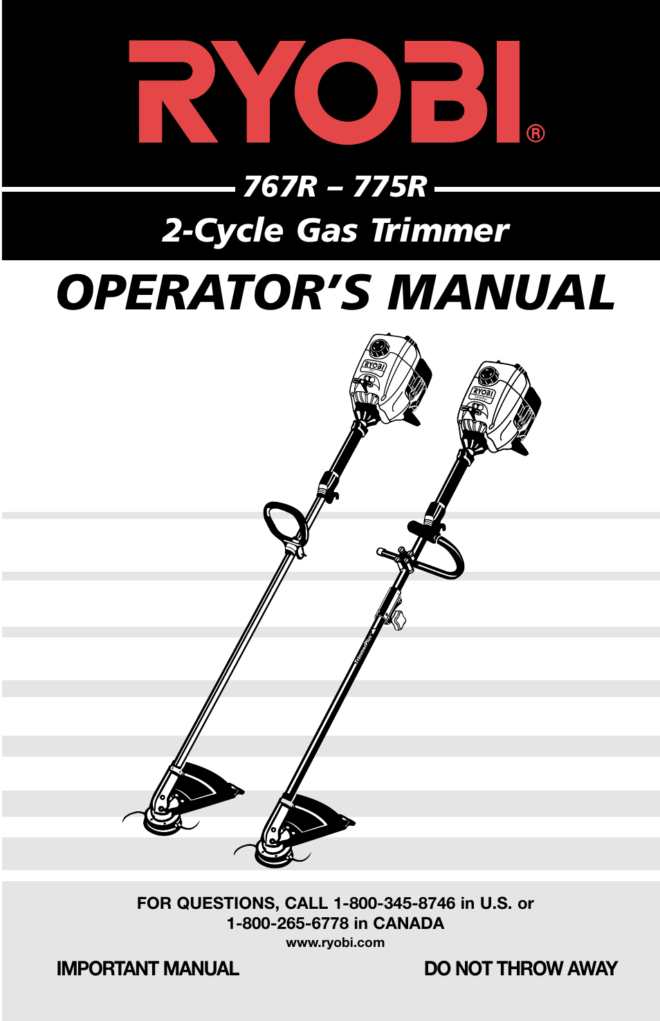 Ryobi 775r User Manual | 28 pages