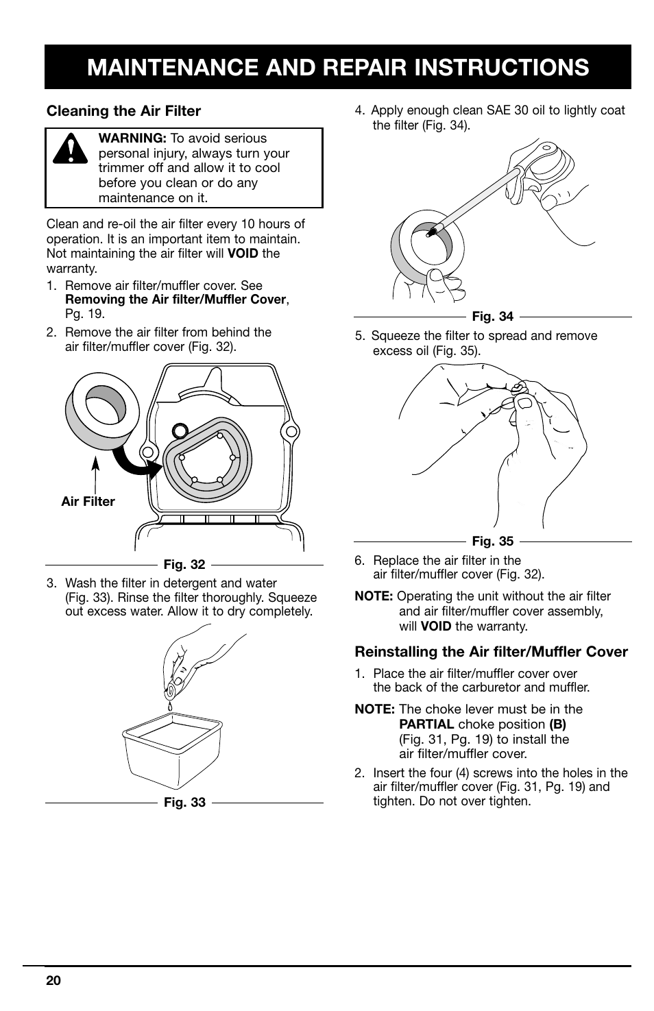 Maintenance and repair instructions | Ryobi 775r User Manual | Page 20 / 28