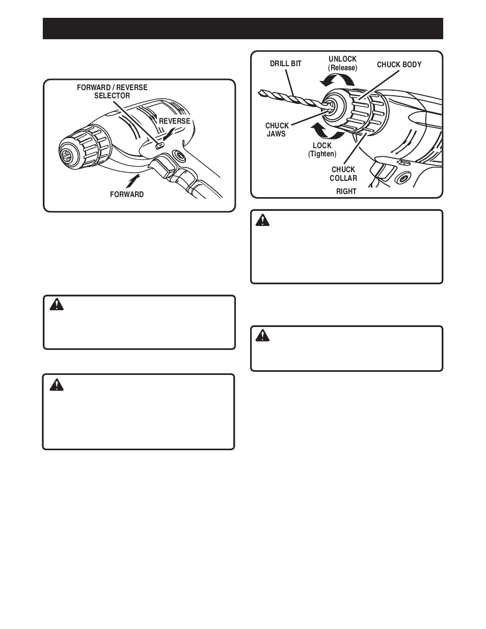 Operation, Caution, Warning | Ryobi D40 User Manual | Page 8 / 14