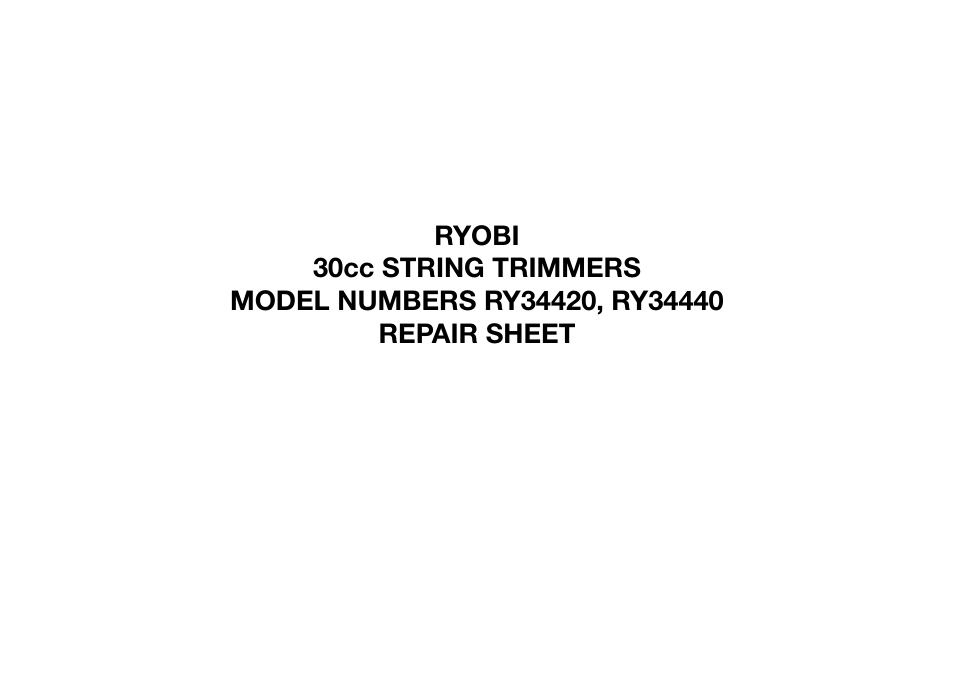 Ryobi RY34440 User Manual | 6 pages