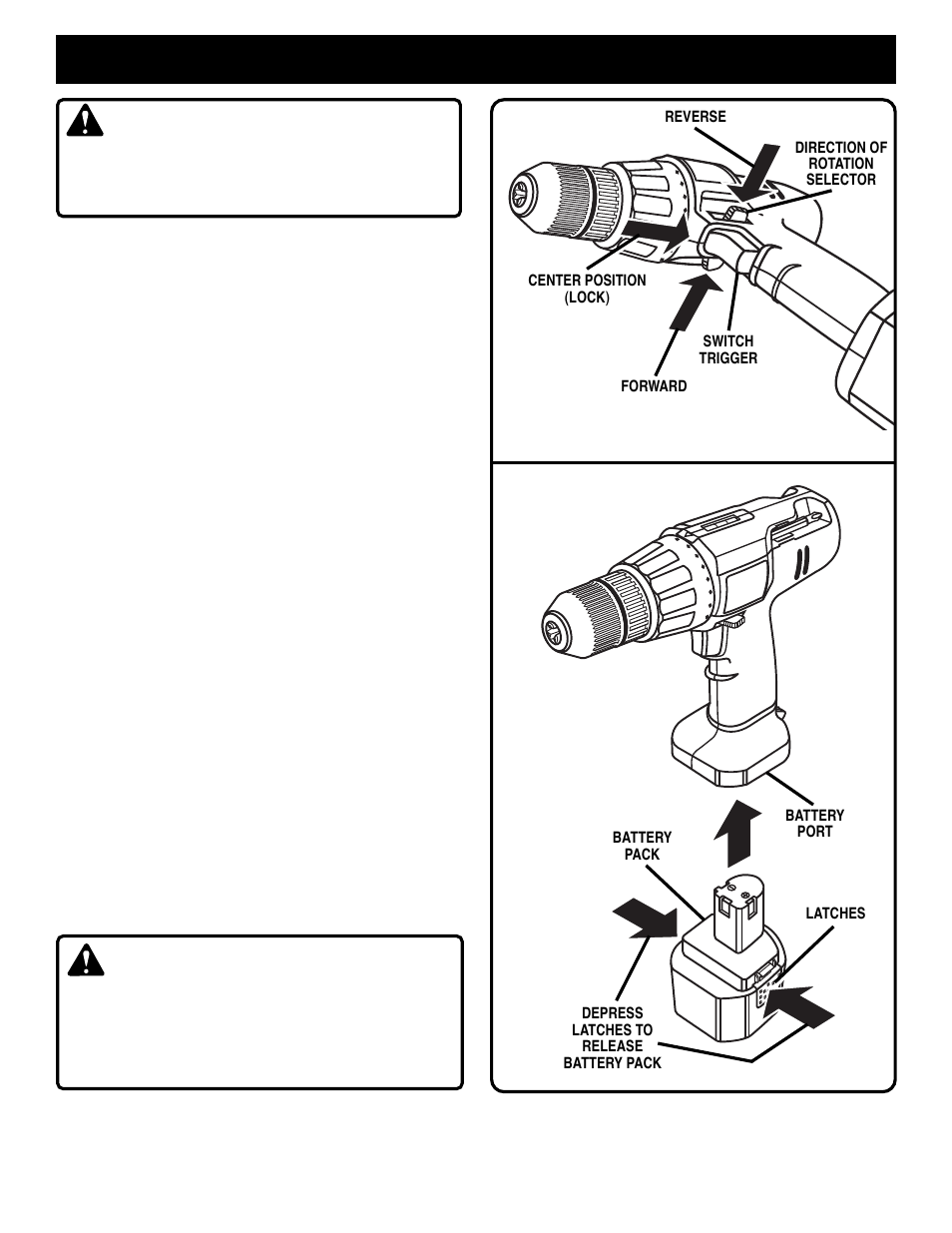 Operation, Warning, Caution | Ryobi HP1201 User Manual | Page 8 / 14