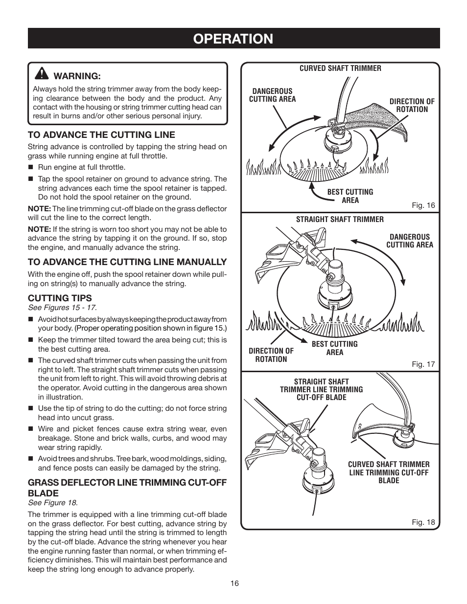 Operation | Ryobi RY30540 User Manual | Page 16 / 26