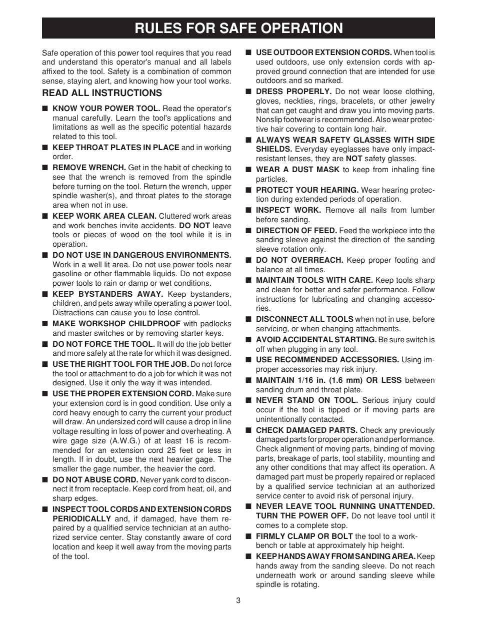 Rules for safe operation | Ryobi OSS500 User Manual | Page 3 / 16