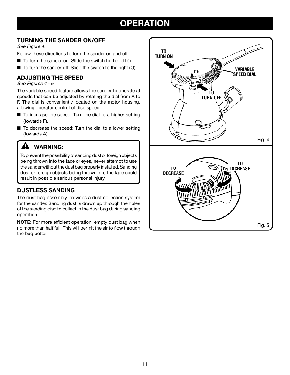 Operation | Ryobi RS281VS User Manual | Page 11 / 16