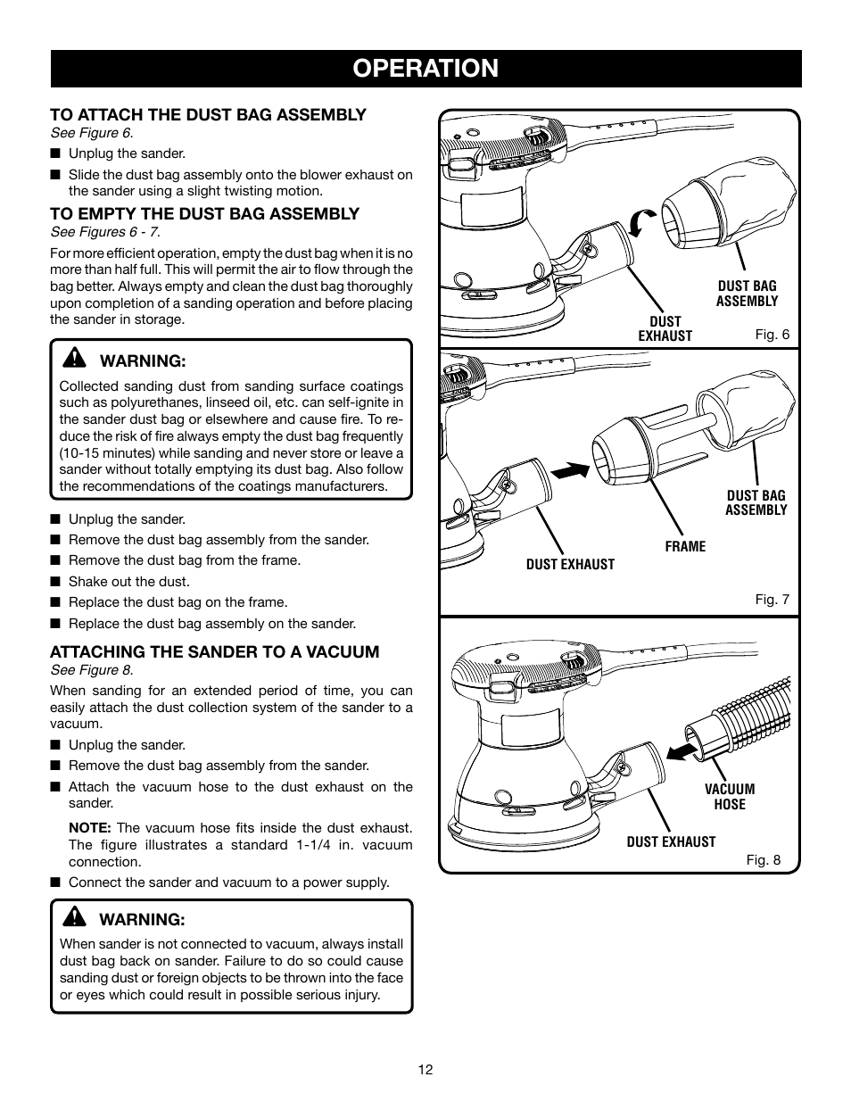 Operation | Ryobi RS281VS User Manual | Page 12 / 16