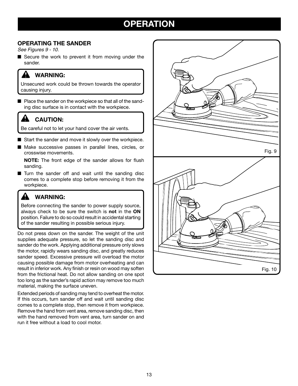 Operation | Ryobi RS281VS User Manual | Page 13 / 16