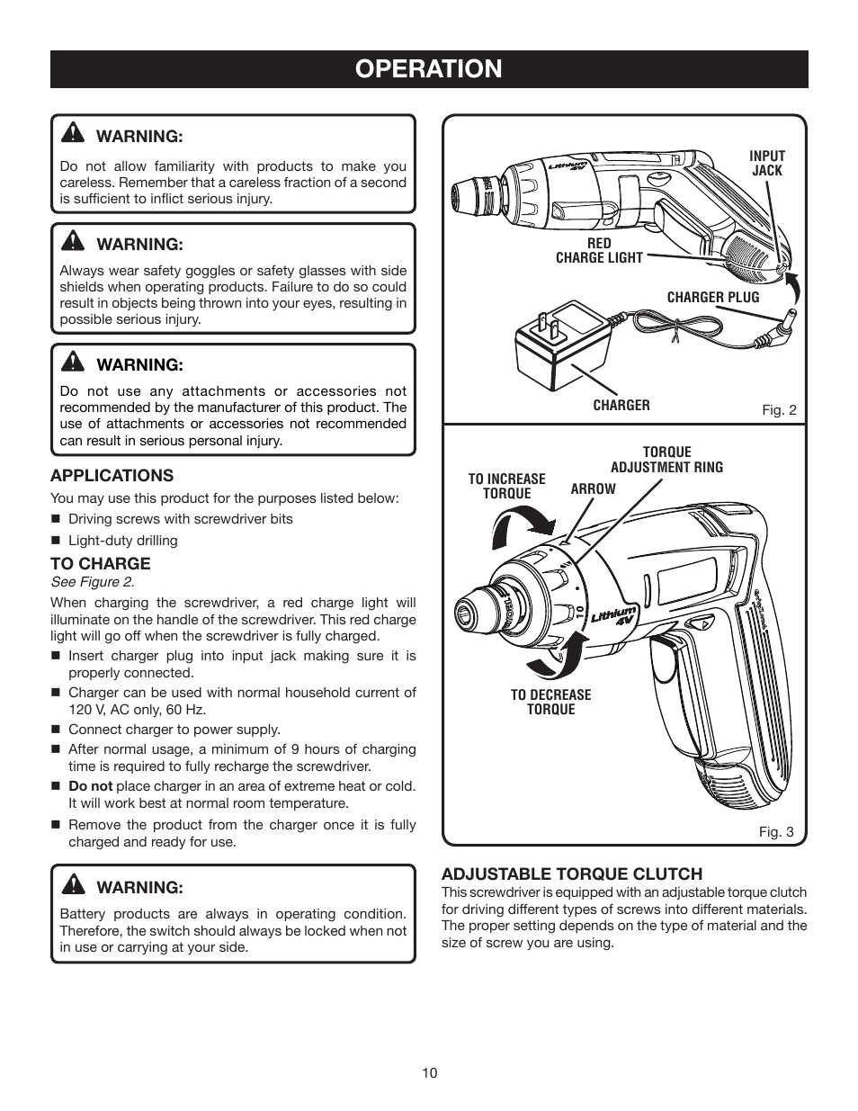 Operation | Ryobi HP41LK User Manual | Page 10 / 14