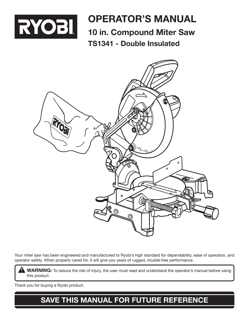 Ryobi ts1341 User Manual | 30 pages