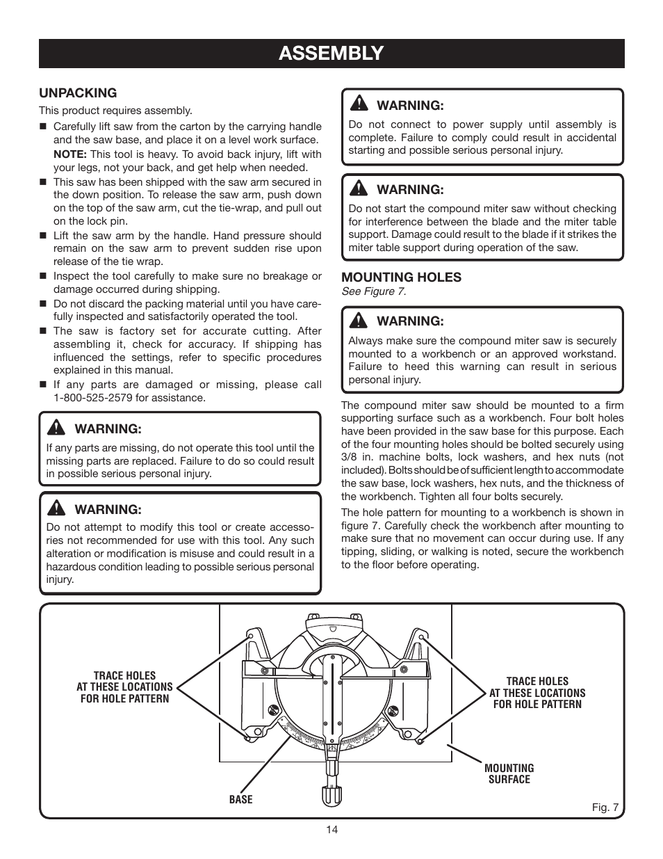 Assembly | Ryobi ts1341 User Manual | Page 14 / 30
