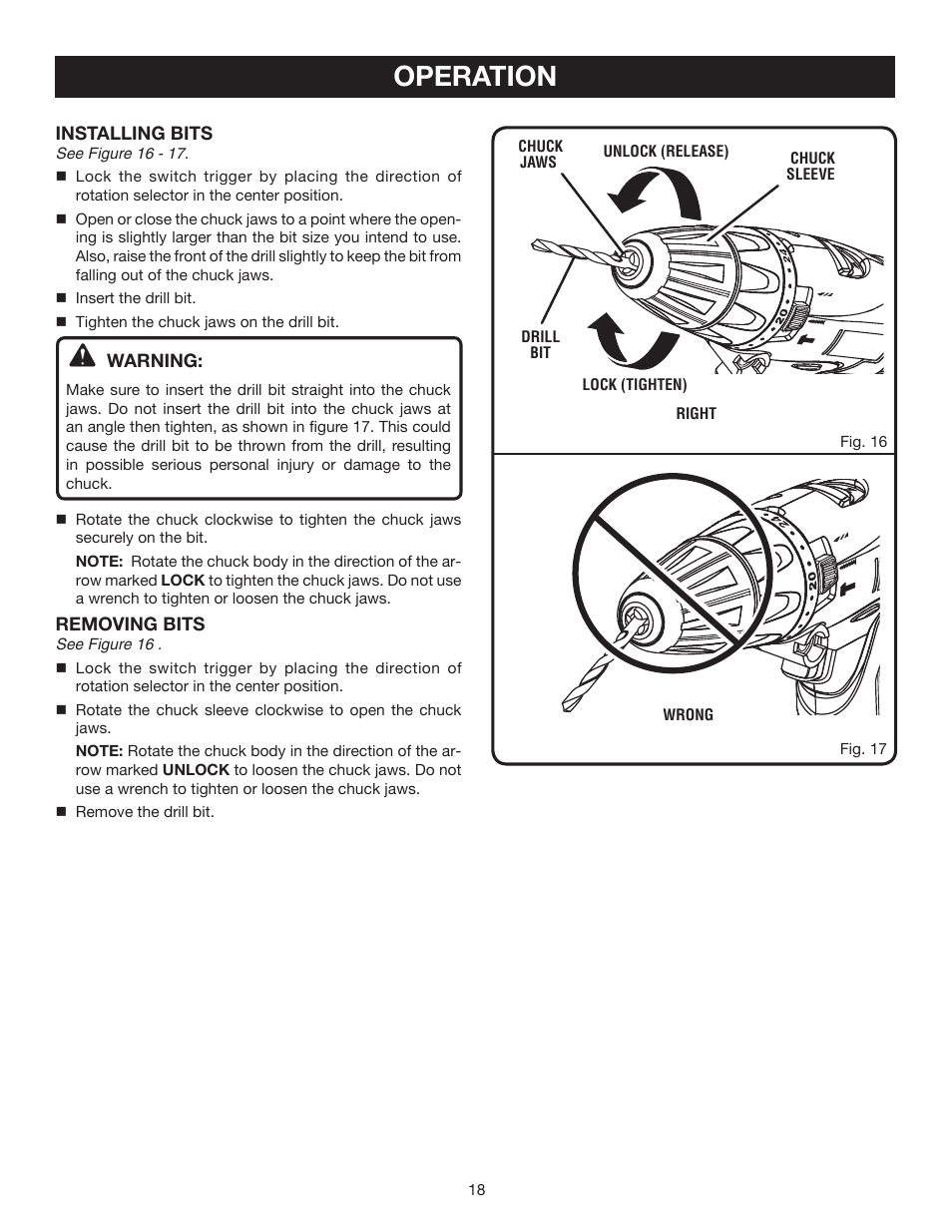 Operation | Ryobi P211 User Manual | Page 18 / 22