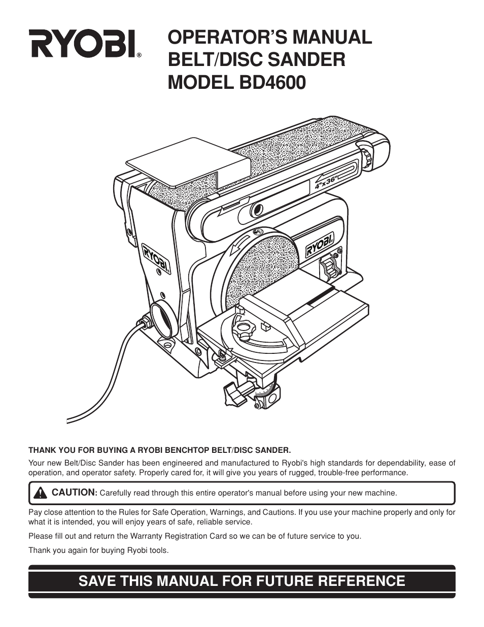 Ryobi BD4600 User Manual | 16 pages