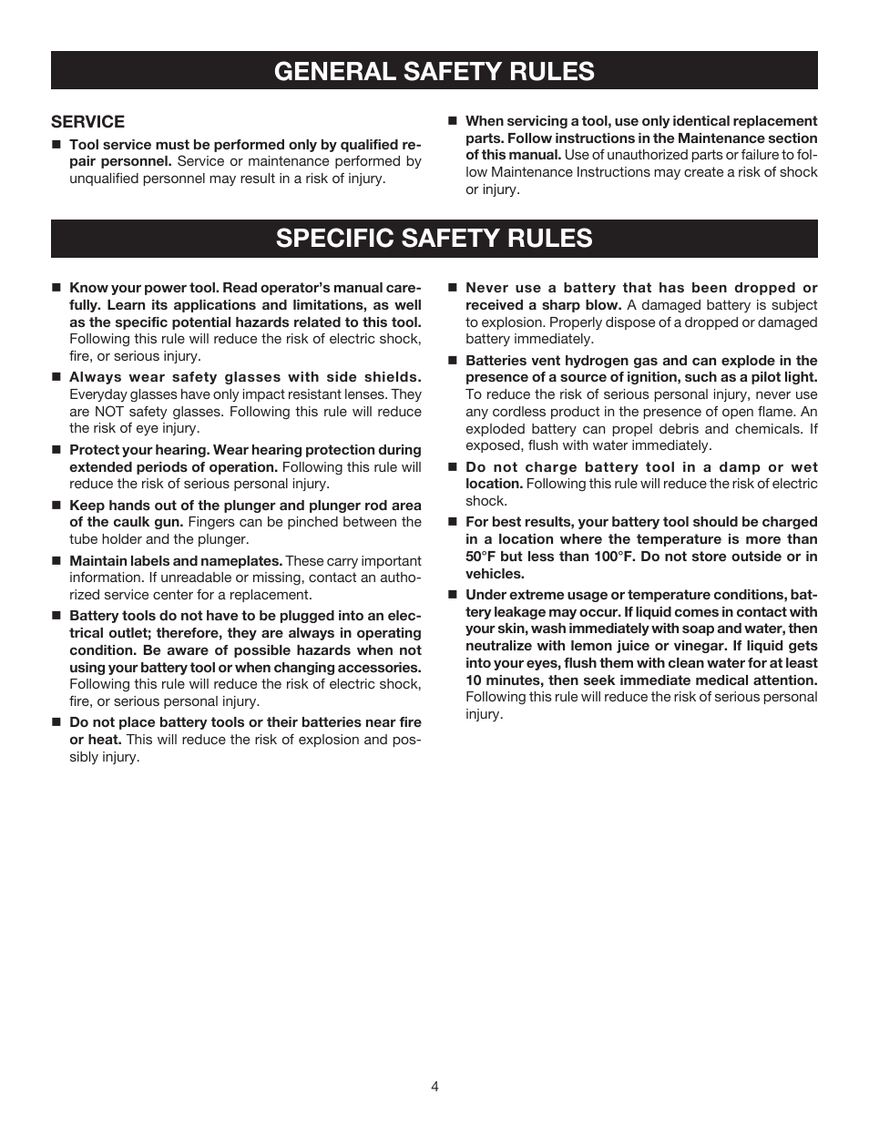 General safety rules specific safety rules | Ryobi P310 User Manual | Page 4 / 16