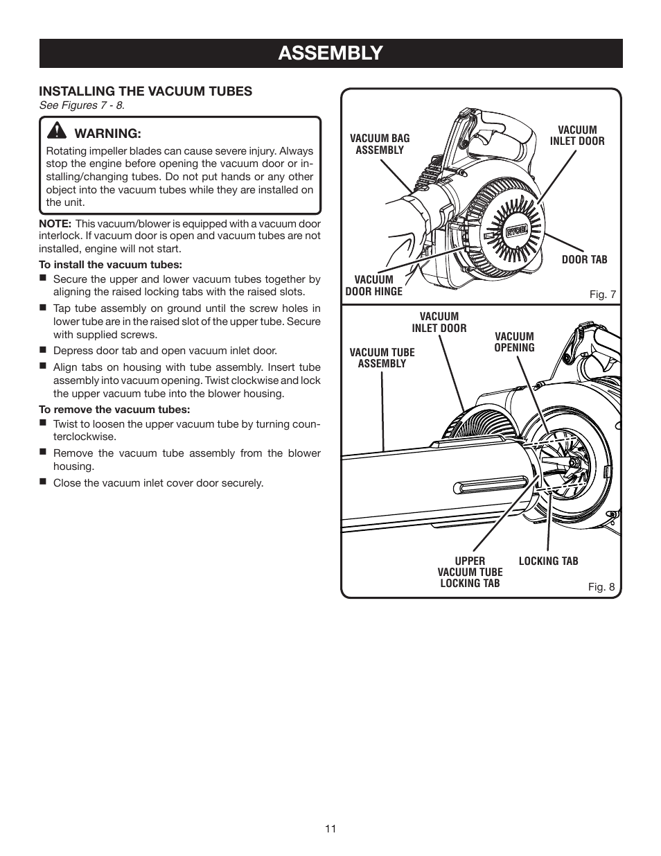 Assembly | Ryobi RY09905 User Manual | Page 11 / 22