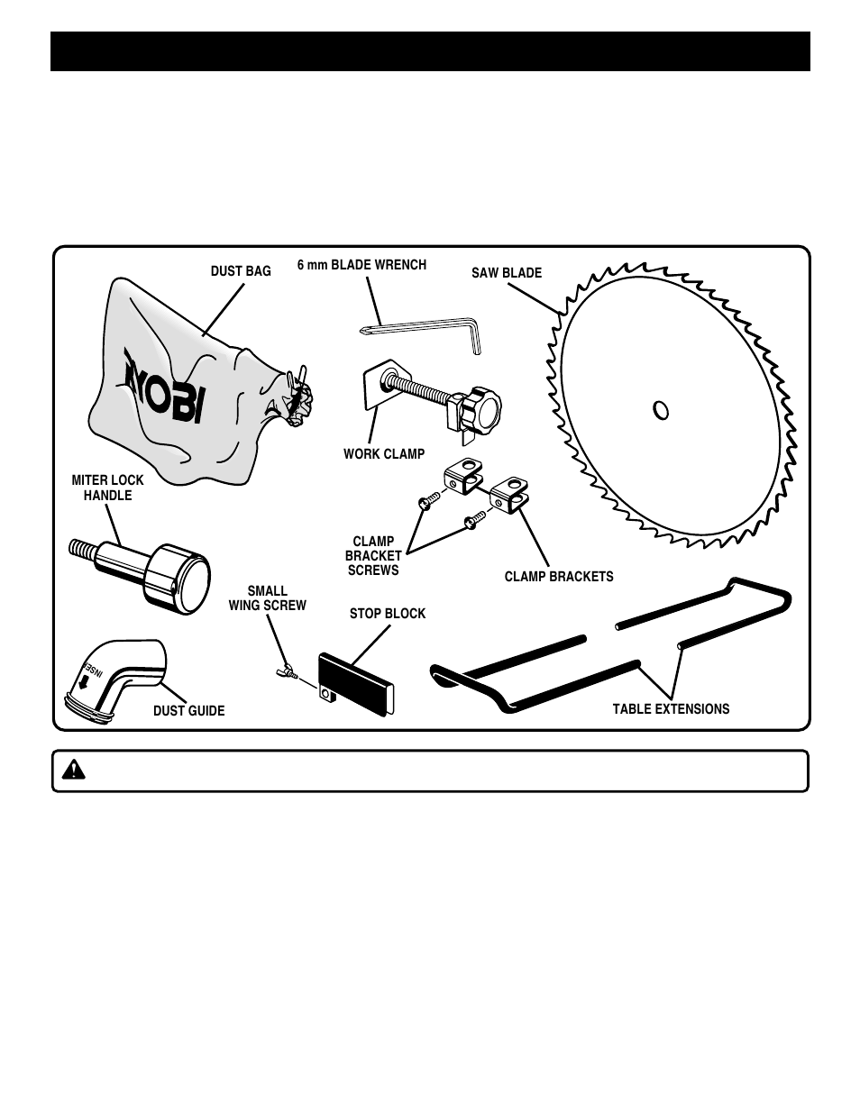 Loose parts list | Ryobi TS1350 User Manual | Page 8 / 28