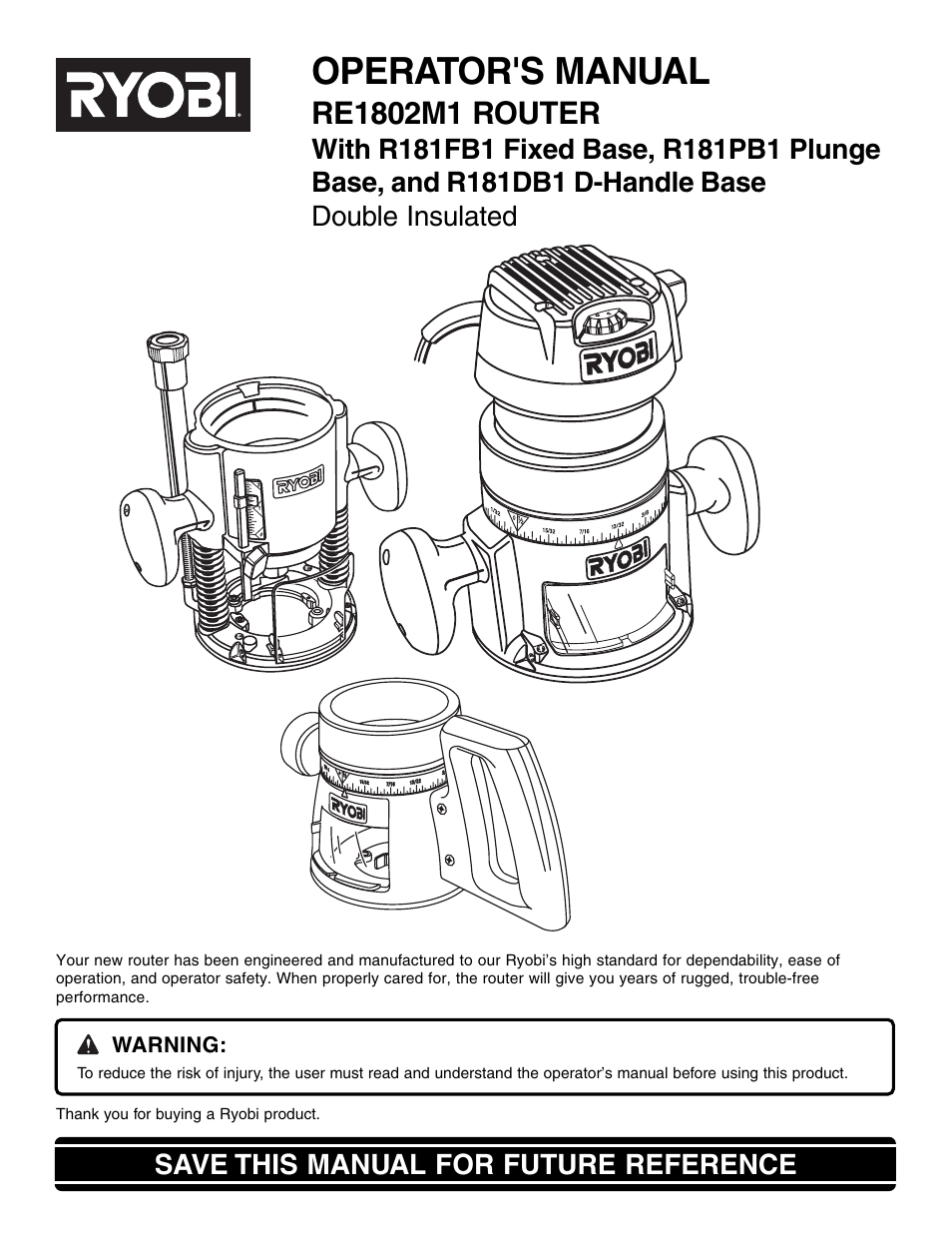 Ryobi R181FB1 User Manual | 24 pages