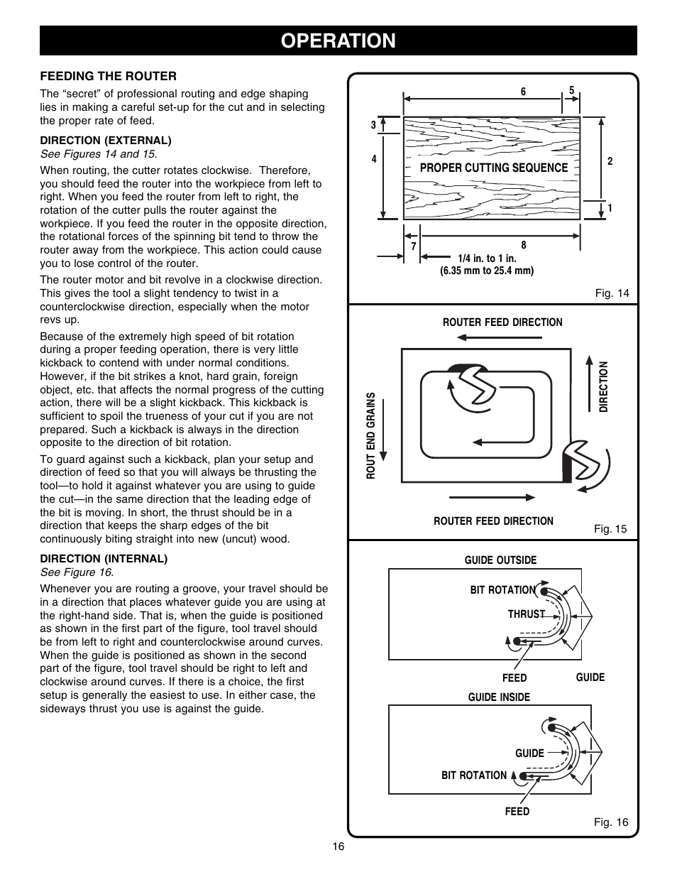 Operation | Ryobi R181FB1 User Manual | Page 16 / 24