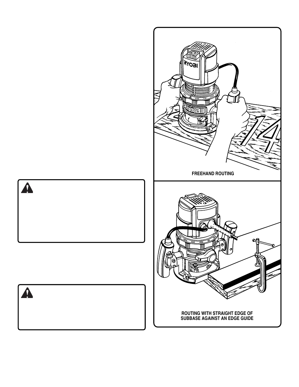 Operation, Warning | Ryobi R180 User Manual | Page 13 / 16