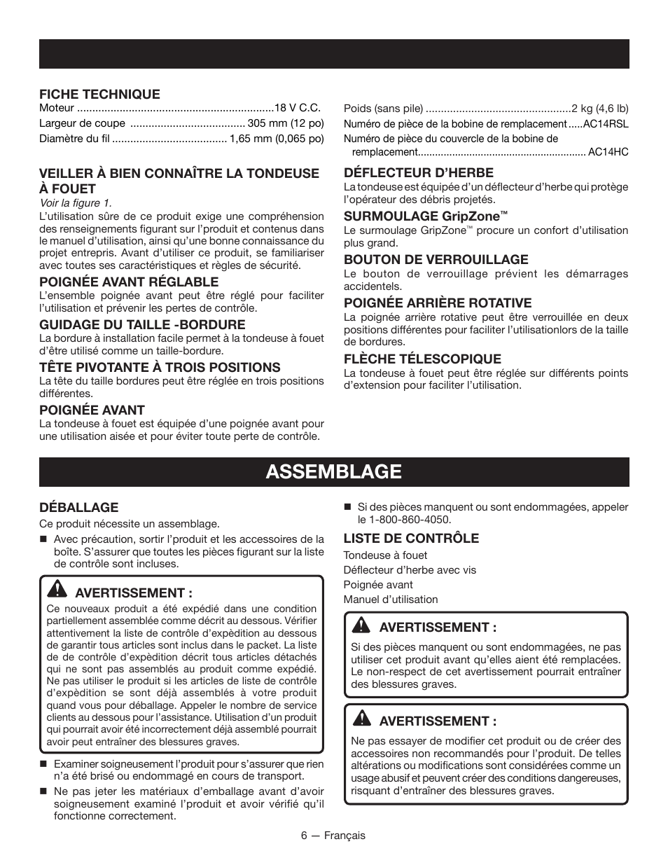 Assemblage | Ryobi P2002 User Manual | Page 18 / 34