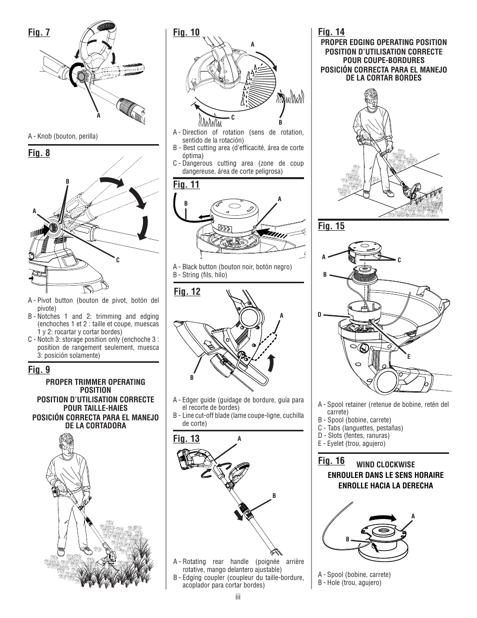 Fig. 13 fig. 7, Fig. 8, Fig. 10 | Fig. 11, Fig. 15, Fig. 16 | Ryobi P2002 User Manual | Page 3 / 34