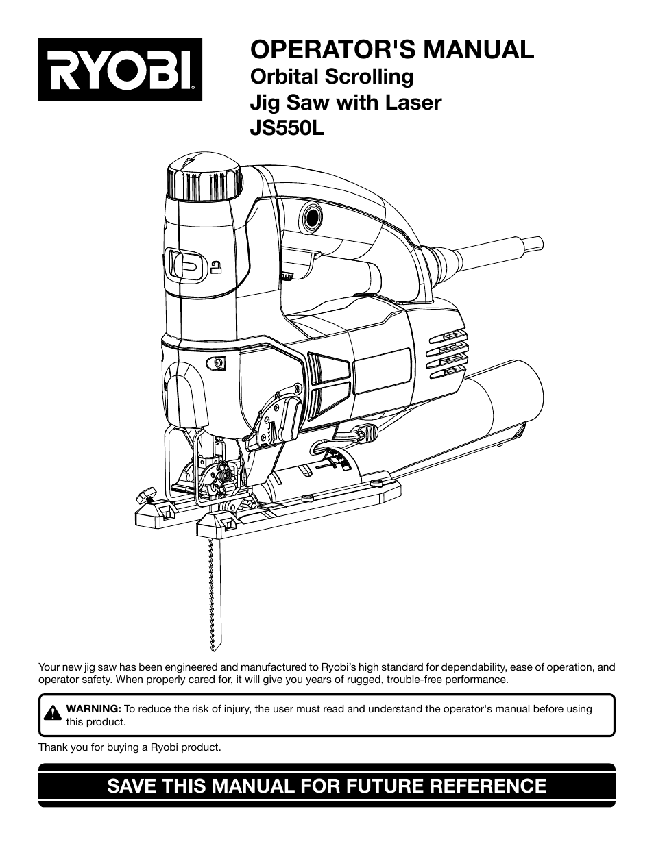 Ryobi JS550L User Manual | 20 pages