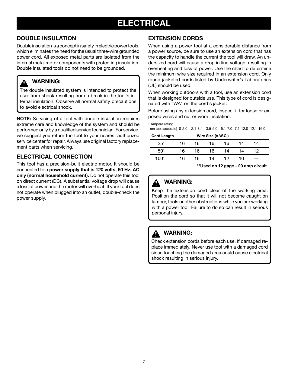 Electrical | Ryobi JS550L User Manual | Page 7 / 20