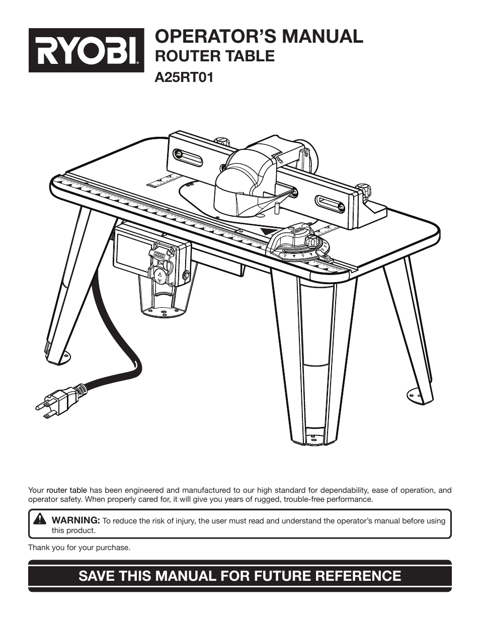 Ryobi A25RT01 User Manual | 20 pages