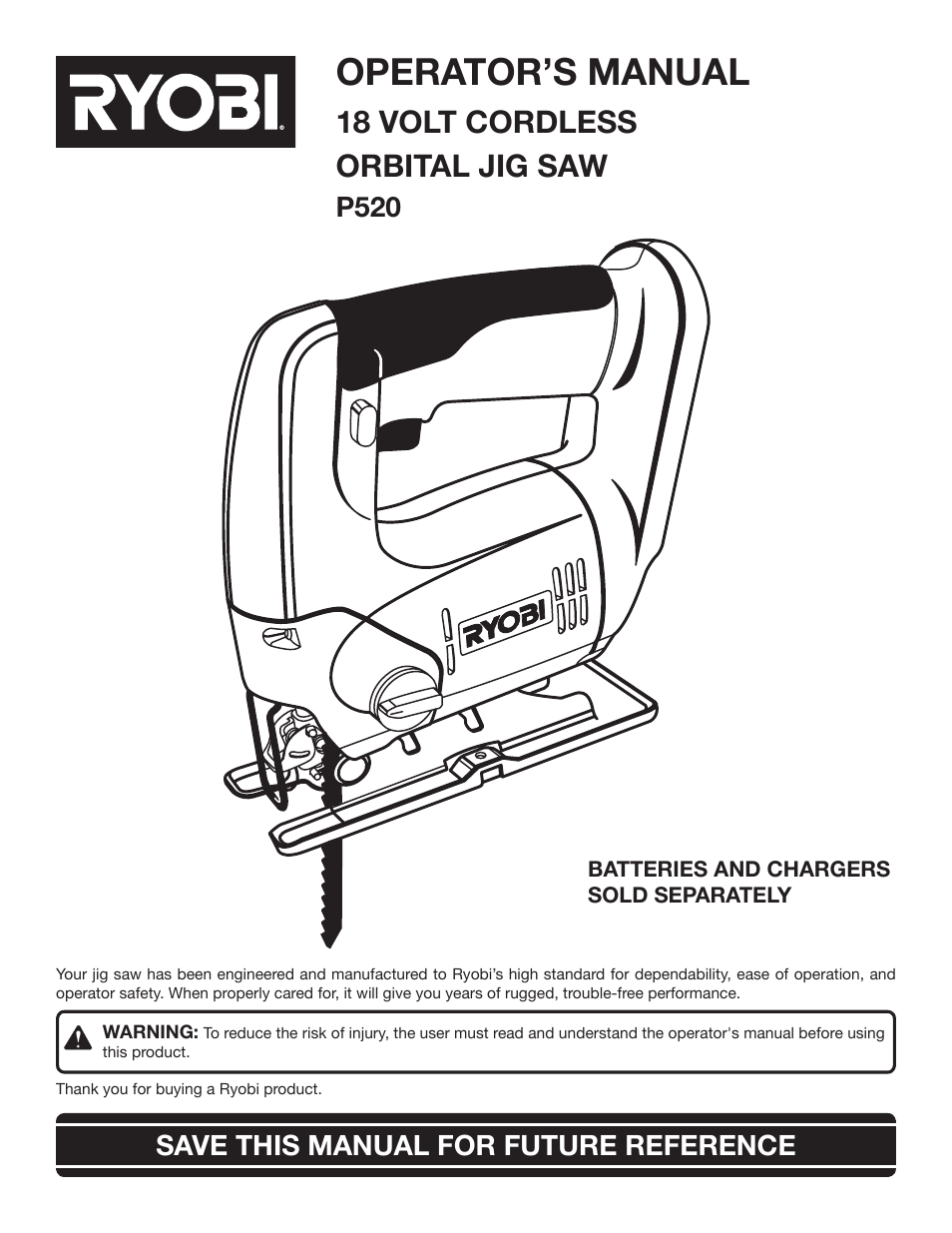 Ryobi P520 User Manual | 18 pages