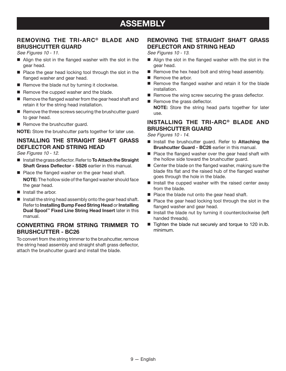 Assembly | Ryobi CS26 User Manual | Page 15 / 58