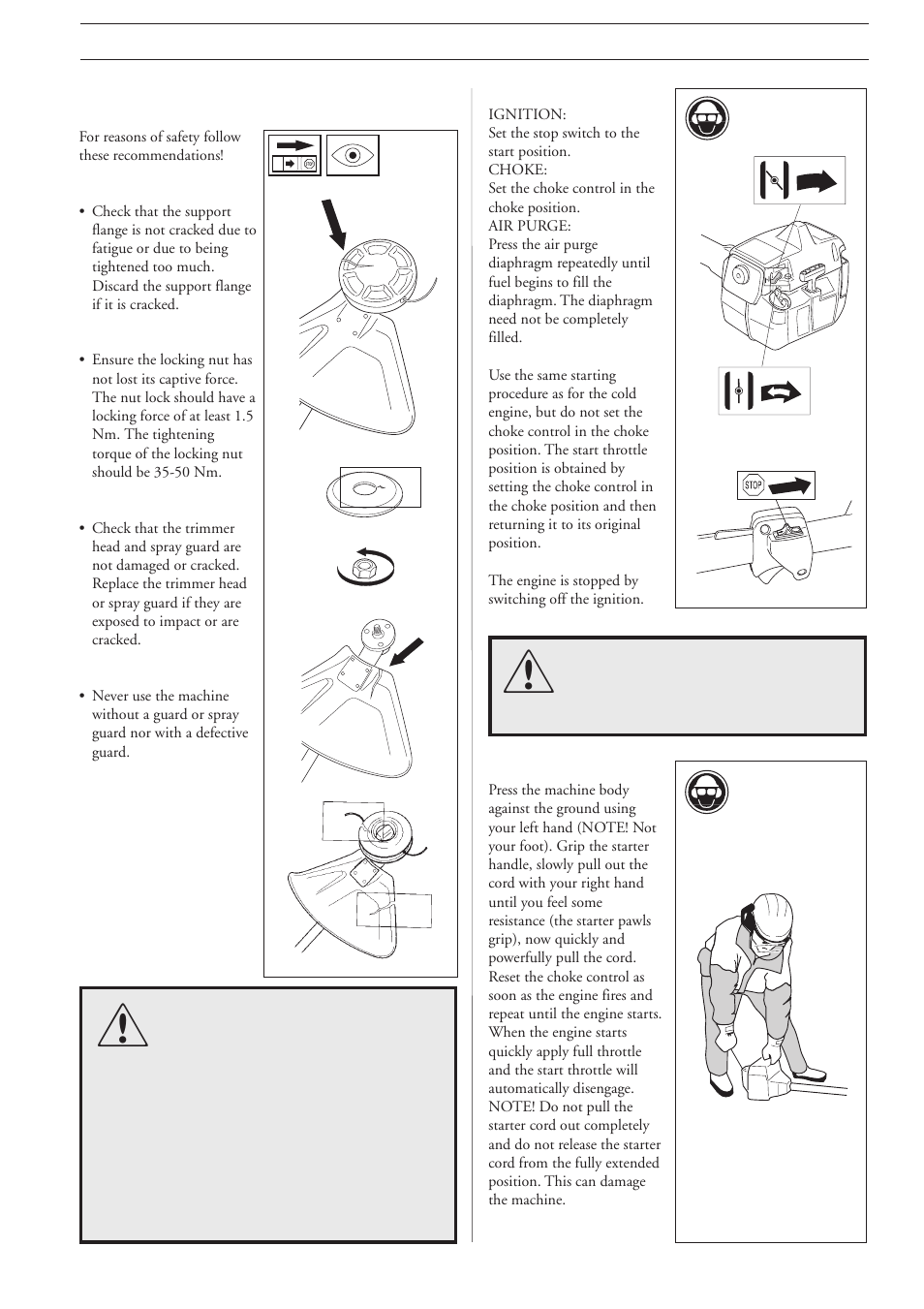 Start and stop | Ryobi 225L User Manual | Page 15 / 25