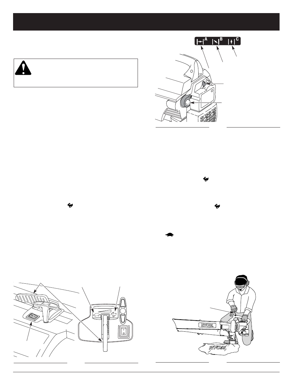 Instruções para o arranque e a paragem | Ryobi RGBV3100 User Manual | Page 65 / 88