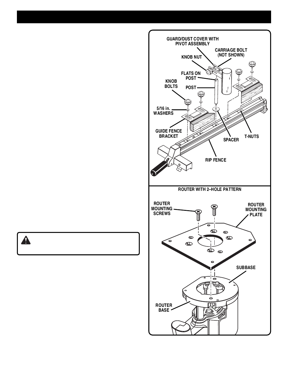 Assembly, Warning | Ryobi 4950301 User Manual | Page 8 / 16
