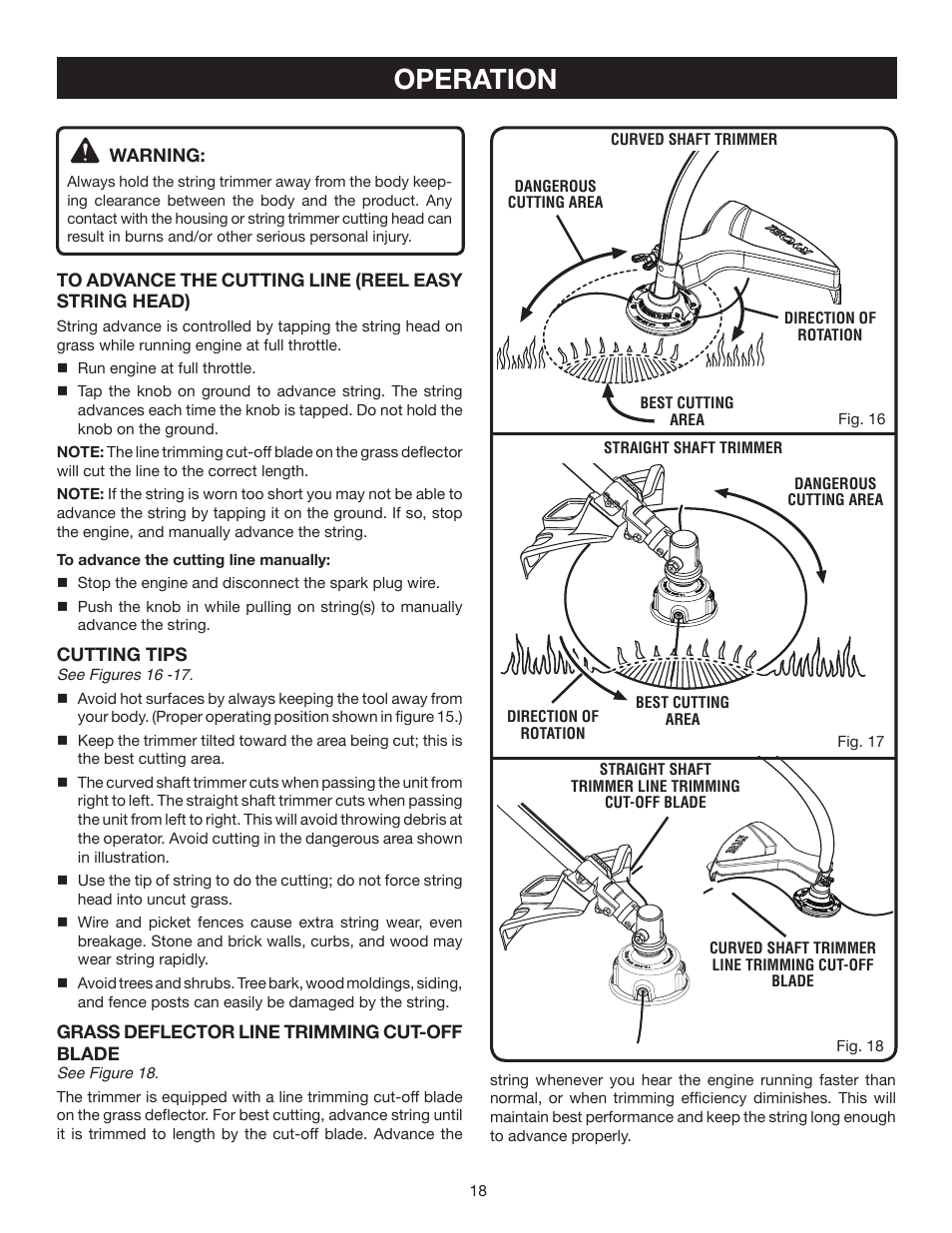 Operation | Ryobi RY30931 User Manual | Page 18 / 30