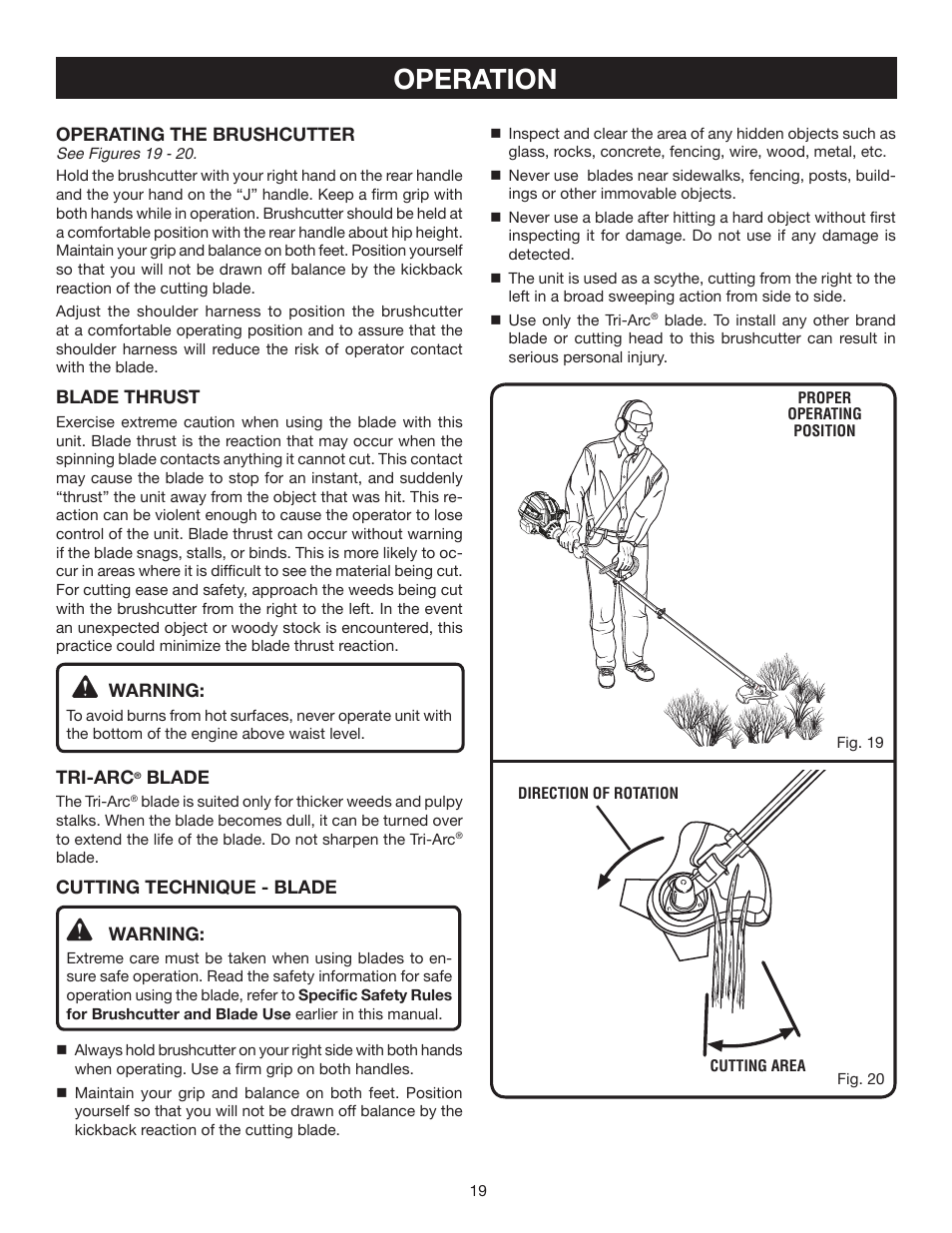 Operation | Ryobi RY30931 User Manual | Page 19 / 30