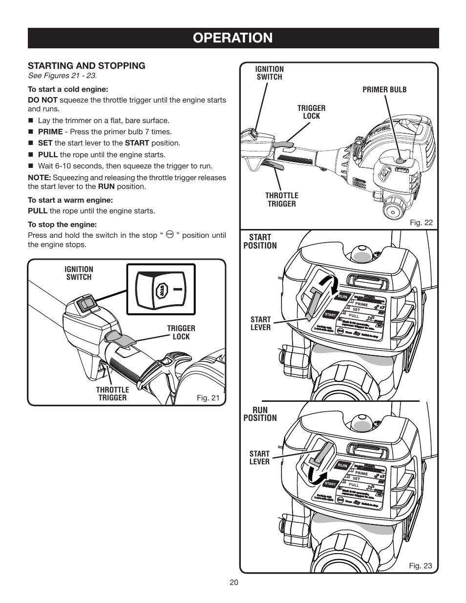 Operation | Ryobi RY30931 User Manual | Page 20 / 30