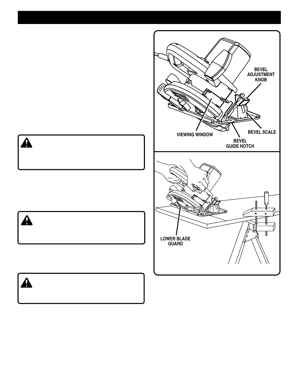 Operation, Warning | Ryobi CSB1308 User Manual | Page 13 / 20