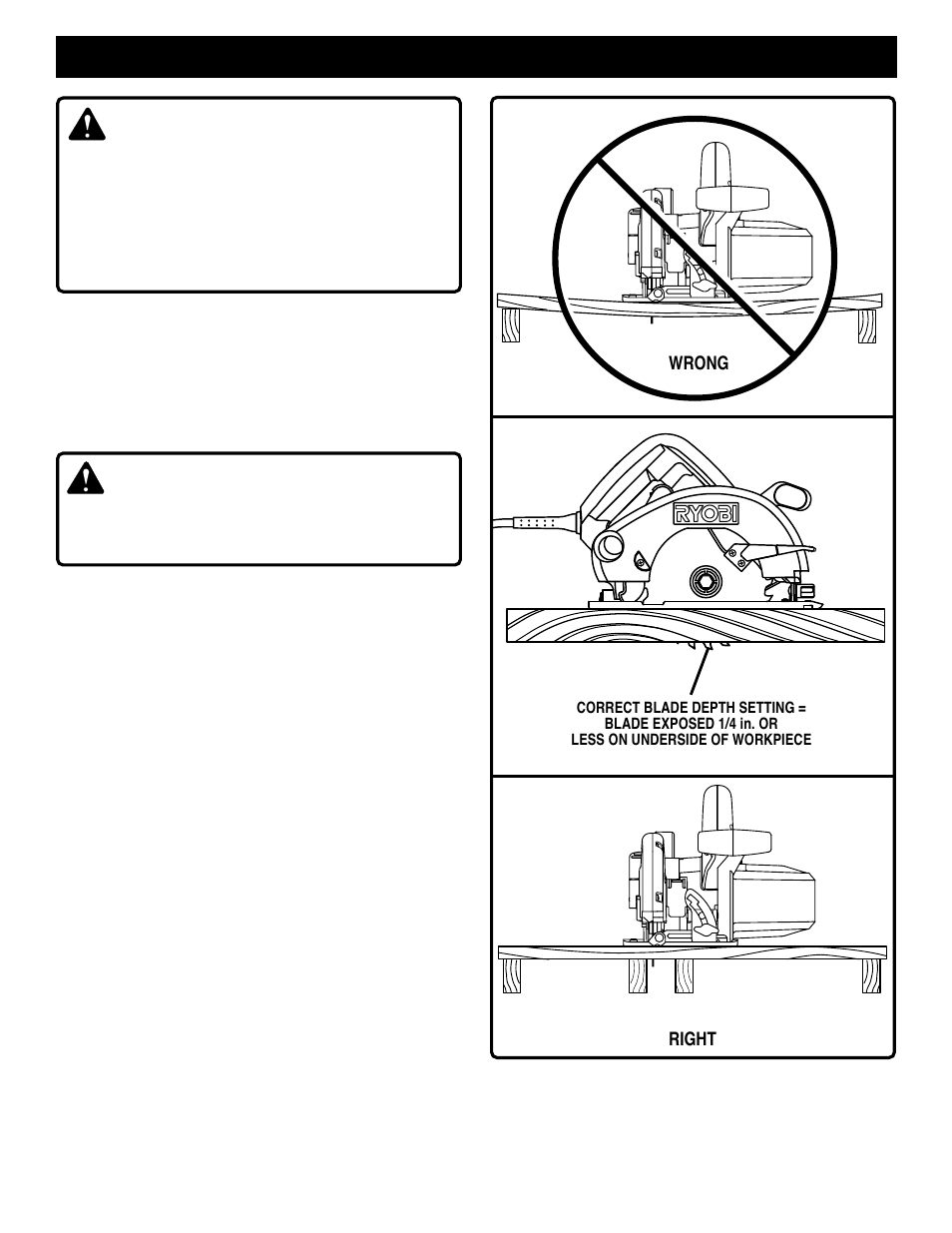 Operation, Warning, Danger | Ryobi CSB1308 User Manual | Page 9 / 20
