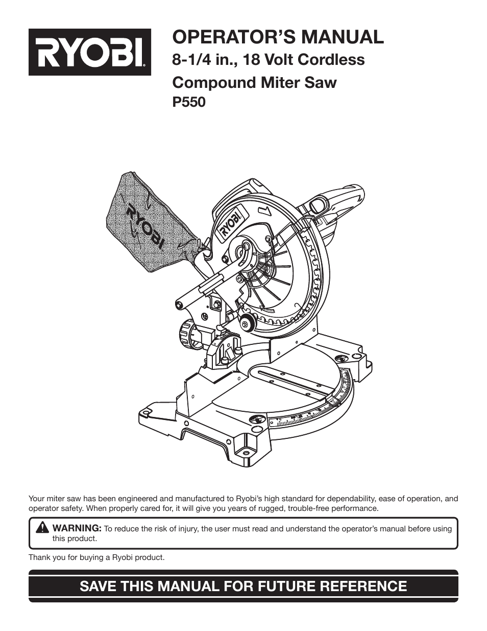 Ryobi P550 User Manual | 32 pages