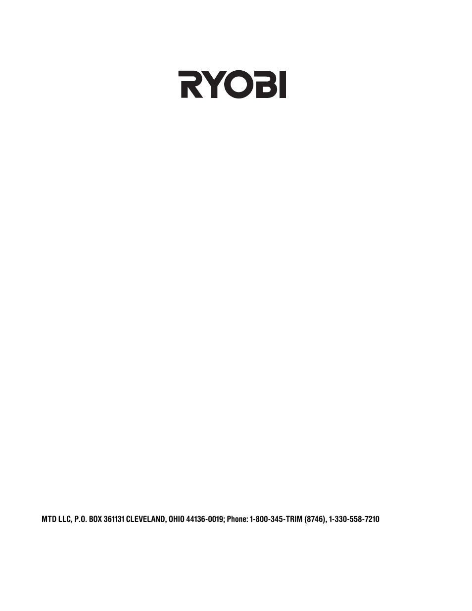 Manufacturer’s limited warranty for | Ryobi 454 User Manual | Page 20 / 20