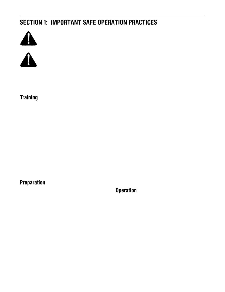 Training, Preparation, Operation | Ryobi 454 User Manual | Page 3 / 20